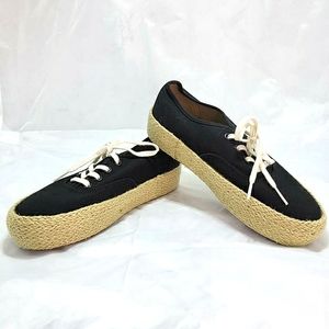 Vans Platform Espadrille, Black and Jute Size 7 NWOT